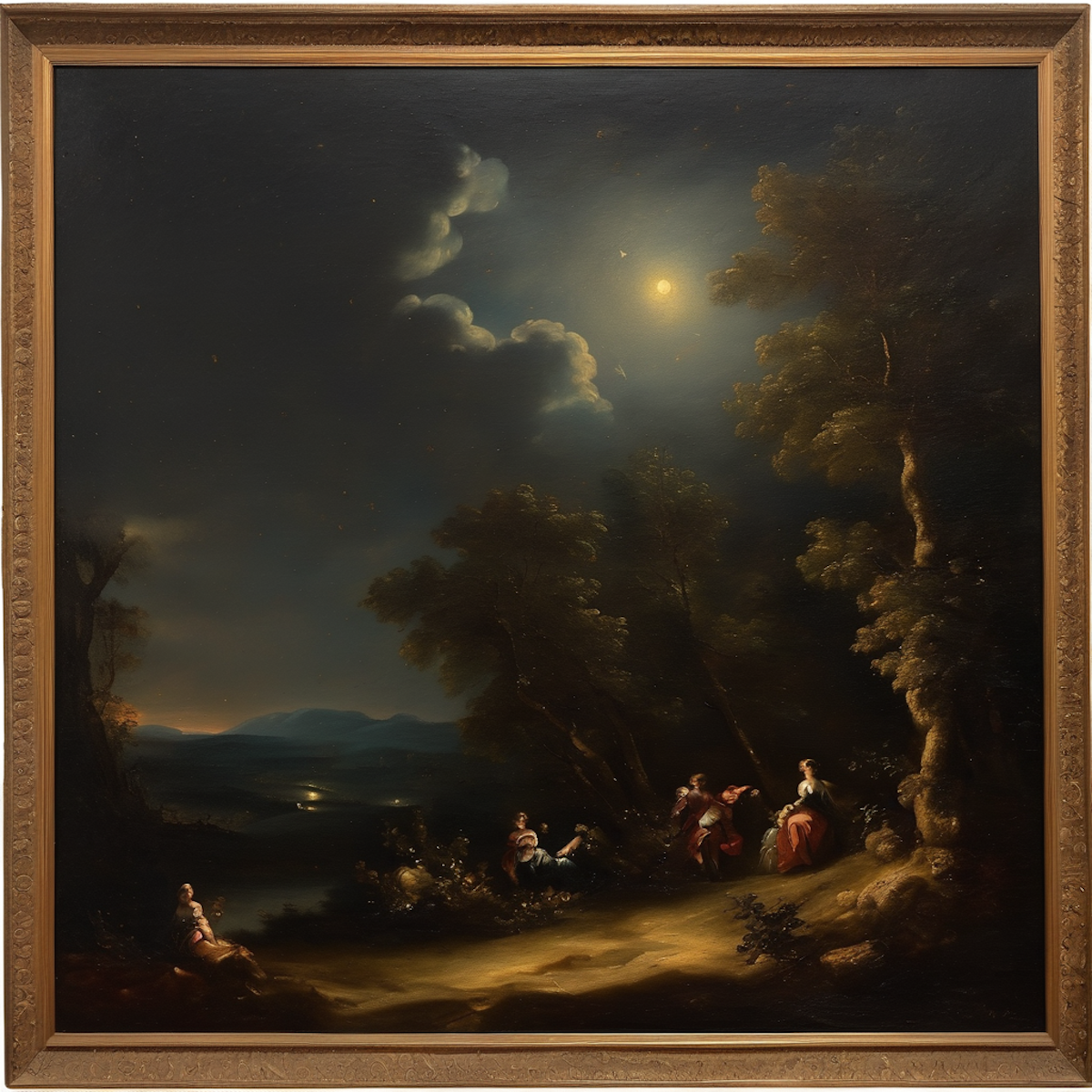 "Moonlit Scene" in style of Renaissance