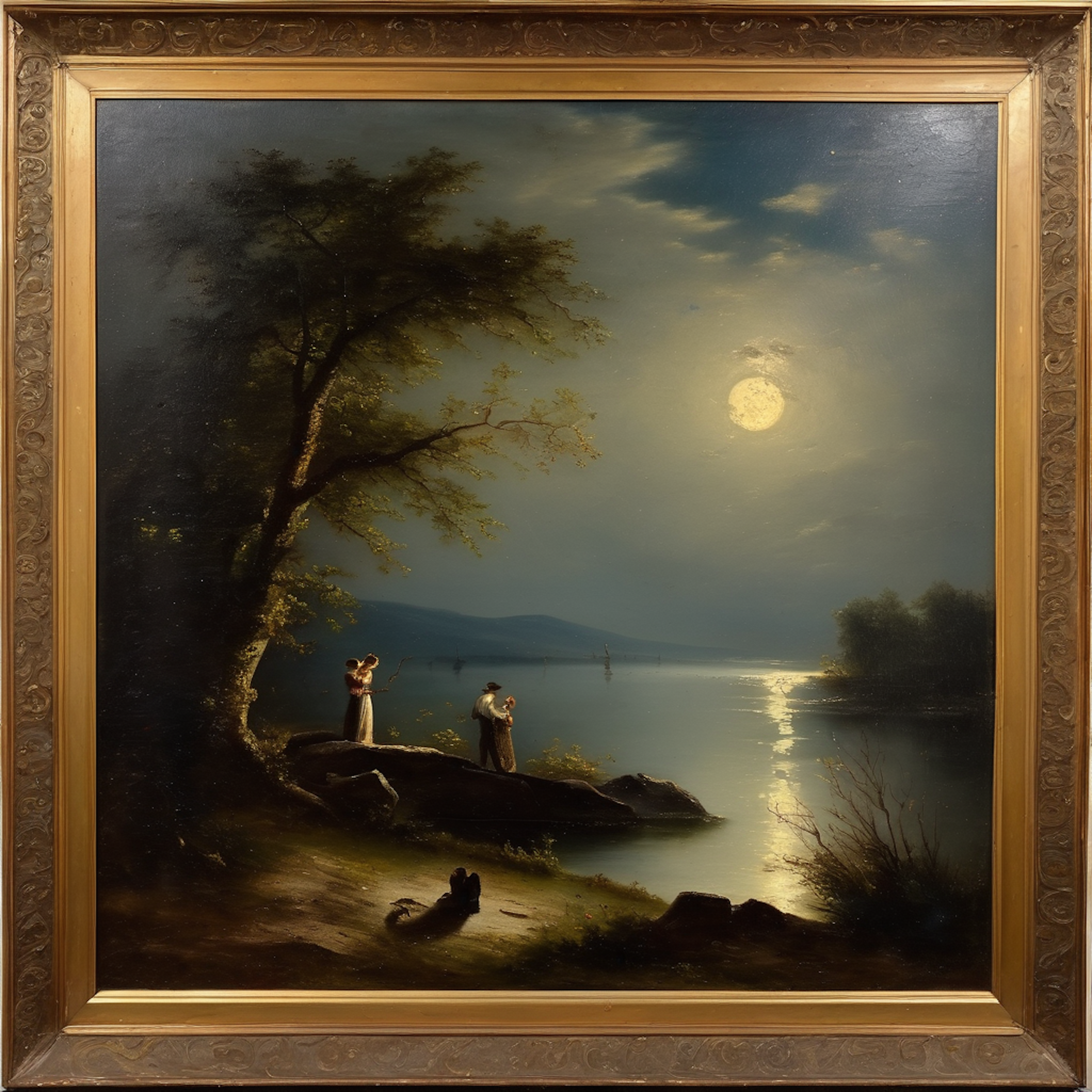 "Moonlit Scene" in style of Renaissance